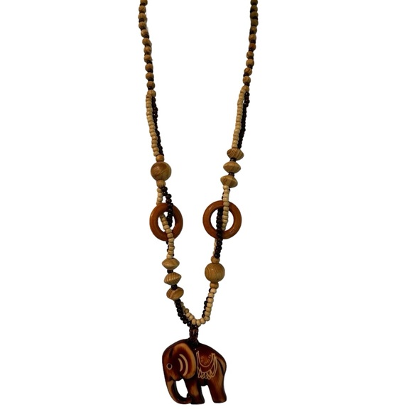 Necklace Lucite Elephant Pendant Statement Art Nouveau Style Jewelry - Picture 6 of 10